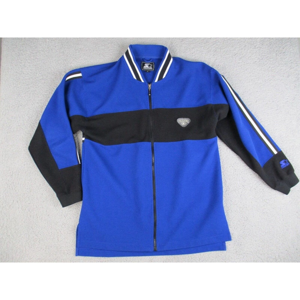 Starter Jacket Men’s Medium Blue Full Zip Jersey Track Sports